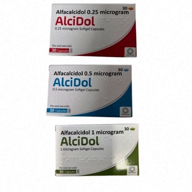 Achat Alfacalcidol - illustration d'un comprimé et d'un chronomètre