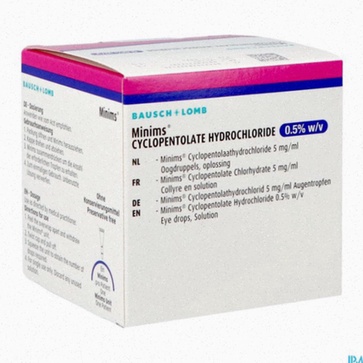 Collyre Cyclopentolate - Flacon et illustration de l’œil