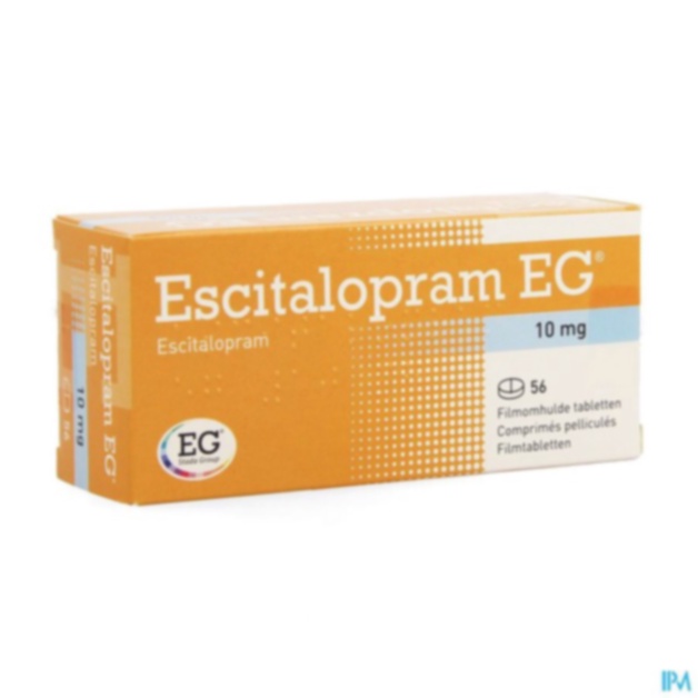 Escitalopram comprimés et illustration molécule
