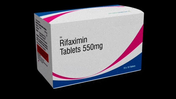 Acheter Rifaximin - illustration du comprimé et d'un colis