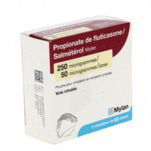 Acheter Salmeterol en ligne - Illustration d'un inhalateur et d'un comprimé